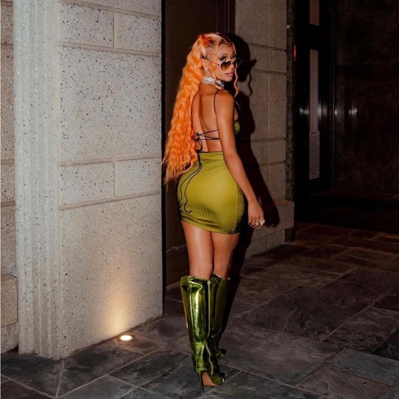 PinkPlasticBabez Roxanne Dress in Green - Picture 3 of 6